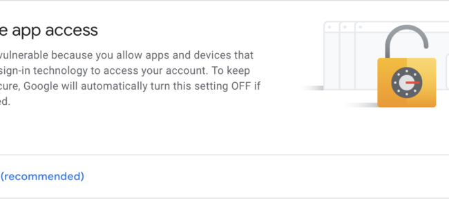 Google Less secure app access